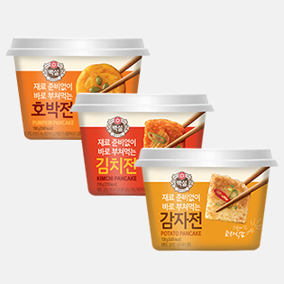 백설 감자전 등 컵전 제품 사진