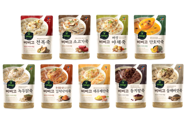 CJ제일제당 비비고 파우치죽 9종 라인업 이미지