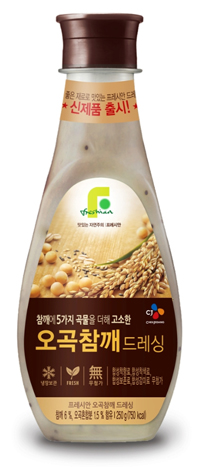 참깨에 5가지 곡물을 더해 고소한 오곡참깨 드레싱 제품