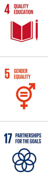 4 Quality Education, 5 Gender Equality, 17 Partnerships for the Goals